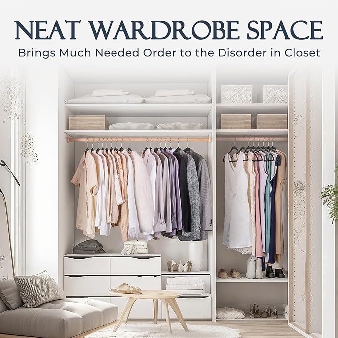 HOUSE DAY Black Velvet Hangers 60 Pack, Non Slip Clothes Felt Hanger Heavy Duty for Coat, Premium Slim Space Saving Suit Hangers for Closet Organizer, 360° Rotating Silver Hook