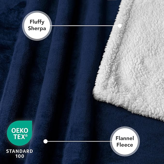 PetAmi Dog Blanket for Small Medium Dogs, Pet Bed Blanket Cat Puppy Kitten, Fleece Furniture Couch Cover Protector Sofa Car, Soft Sherpa Dog Throw Plush Reversible Washable, Mini 29x40 Blue