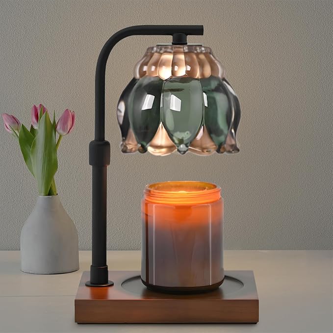 Candle Warmer Lamp Christmas Gifts for Women Mom, Compatible with All Jar Candles, Wax Melt for Candle Home Decor, Modern Farmhouse Decor, Candle Warmer Adjustable Height Timer DarkGreen