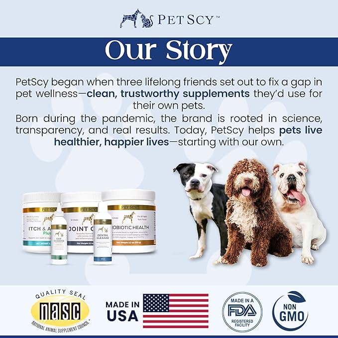 Petscy - Dental Cleanse, All-Natural Cat & Dog Tartar Remover for Teeth, Cat & Dog Water Additive for Dental Care, Suitable for All Ages, Breeds & Sizes, 8 Oz