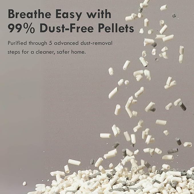 Lady N Pellet Tofu Cat Litter, Strong Clumping Ultra Absorbent Natural Litter, Dust-Free, Low Tracking Cat Litter, Enviro-probiotic and Activated Carbon for Odor Control 18lb (Boba Tea+ Unscented)