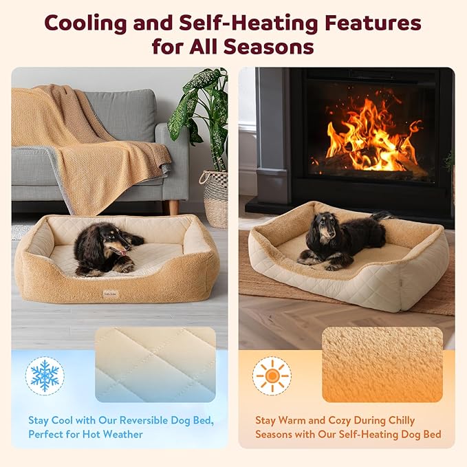 Cooling Orthopedic Large Dog Bed – Memory Foam Comfort for Big Dogs. Large Pet Couch w/Pillow, Non-Slip Bottom & Durable Zipper. Chew Proof Dog Crate Pad w/Indestructible, Waterproof & Washable Cover