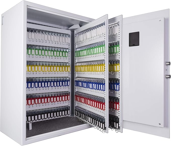 Barska 736-Key Digital Wall-Mount Key Cabinet Safe – Steel Key Lock Box with PIN Code Access, 2 Locking Bolts & Key Tags – Ideal for Home, Office, Property Management & Businesses