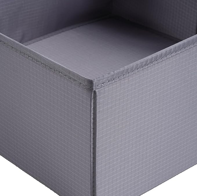 TYEERS Drawer Organizers, Durable Fabric, Washable, with Base Support Boards, Small Storage Boxes for Bathroom, Closet, Dresser, Set of 12, Dark Grey