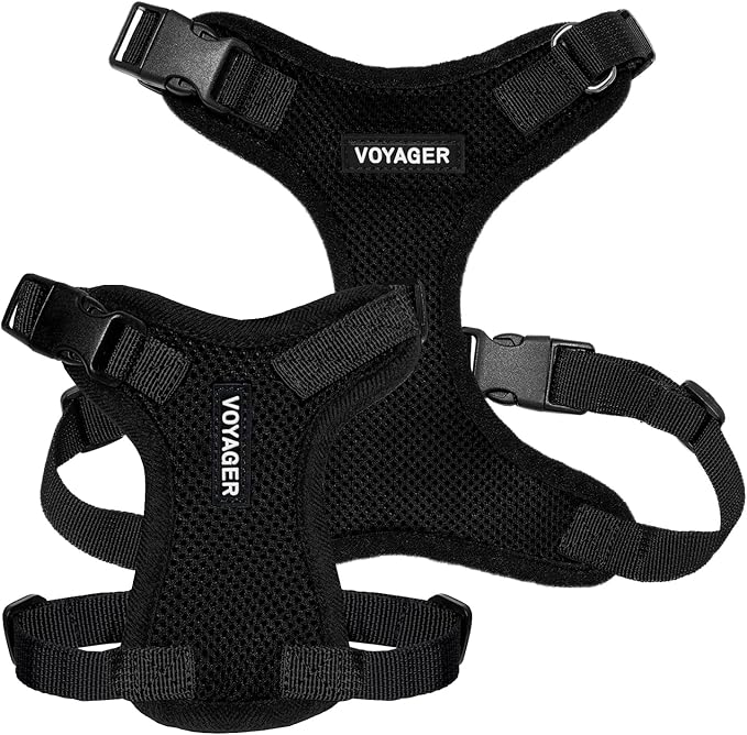 Voyager Step-in Pet Harness - All Weather Mesh, Adjustable Step in Harness for Cats and Dogs by Best Pet Supplies - Black, M