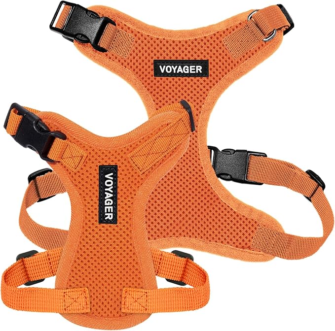 Voyager Step-in Pet Harness - All Weather Mesh, Adjustable Step in Harness for Cats and Dogs by Best Pet Supplies - Orange, XL