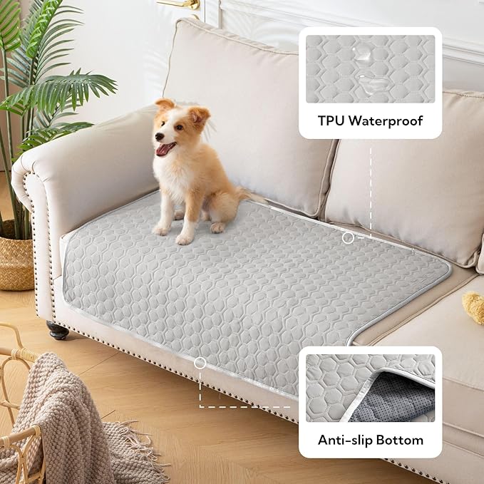 Soulbond Dog Cooling Mat - 29"x40" Washable Cooling Pad for Large Dogs & Cats, QMAX>0.3, Anti-Slip Bottom, Portable Summer Cool Pet Bed Pad for Outdoor/Indoor/Cars/Travel Use, Dark Gray