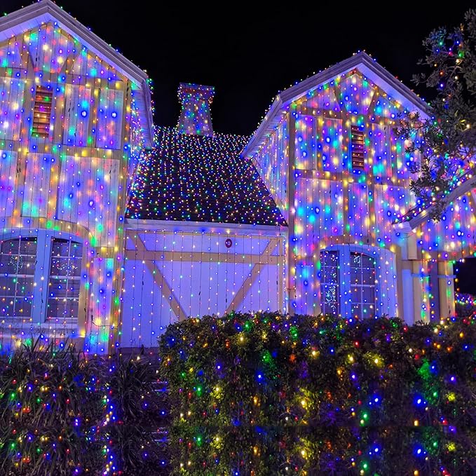 165ft Christmas Lights Outdoor Waterproof, 500 LED Chrismtas String Lights for Bedroom Clear Wire, Plug in Twinkle Fairy Light for Indoor Outdoor Home Party Garden Decorations, Multicolor