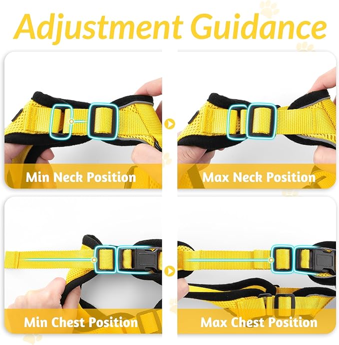 rabbitgoo Cat Harness and Leash for Walking, Escape Proof Soft Adjustable Vest Harnesses for Cats, Easy Control Breathable Reflective Strips Jacket, Yellow, XXS