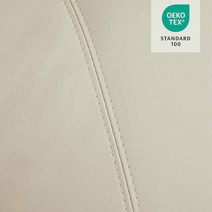 MCombo Power Lift Recliner Chair for Elderly, Lift Chair with Heat and Massage, FSC Certified, USB Ports, Cup Holders, Faux Leather 7040 (Cream White, Medium)