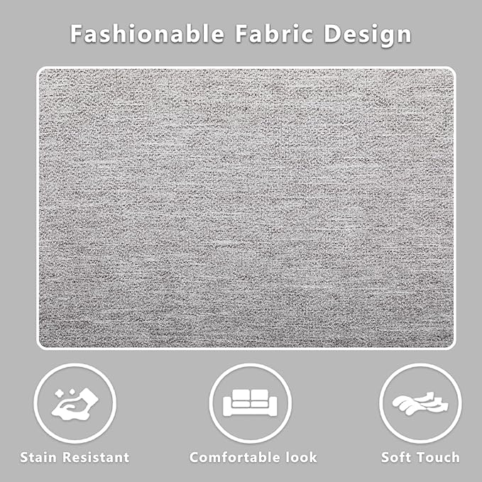 Manual Recliner Sofa Set,Microfiber Reclining Couch Set,Modern Living Room Furniture Set,Reclining Sofa Couch Chair for Living Room Home Office(Grey/White,3 Pieces Set)