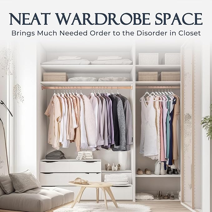 HOUSE DAY White Velvet Hangers 60 Pack, Non Slip Clothes Felt Hanger Heavy Duty for Coat, Premium Slim Space Saving Suit Hangers for Closet Organizer, 360° Rotating Silver Hook