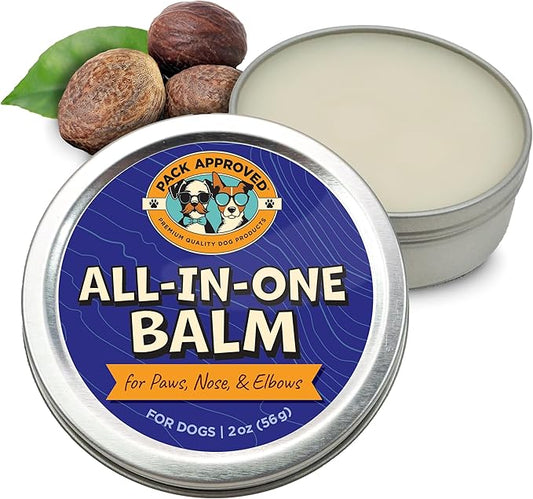 All-in-One Balm - Moisturizing Elbow, Nose & Paw Balm for Dogs - Dry Nose and Cracked Skin Relief - Lick-Safe and All-Natural with Coconut Oil, Avocado Oil, & Shea Butter for Dogs - 2oz