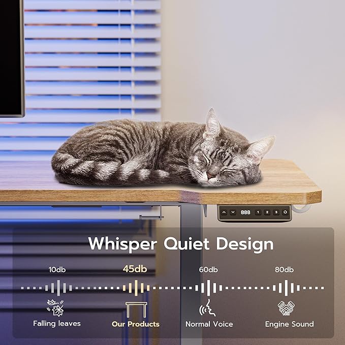 71" Reversible L-Shaped Electric Standing Desk Adjustable Height Gaming Stand Up Corner Desk Sit Stand Home Office Computer Desk with Splice Board, Basswood