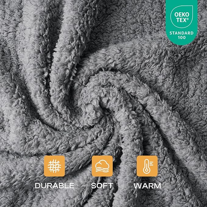 1 Pack 3 Calming Blankets Fluffy Premium Fleece Pet Blanket Soft Sherpa Throw for Dog Puppy Cat Grey Medium (30“x20'')