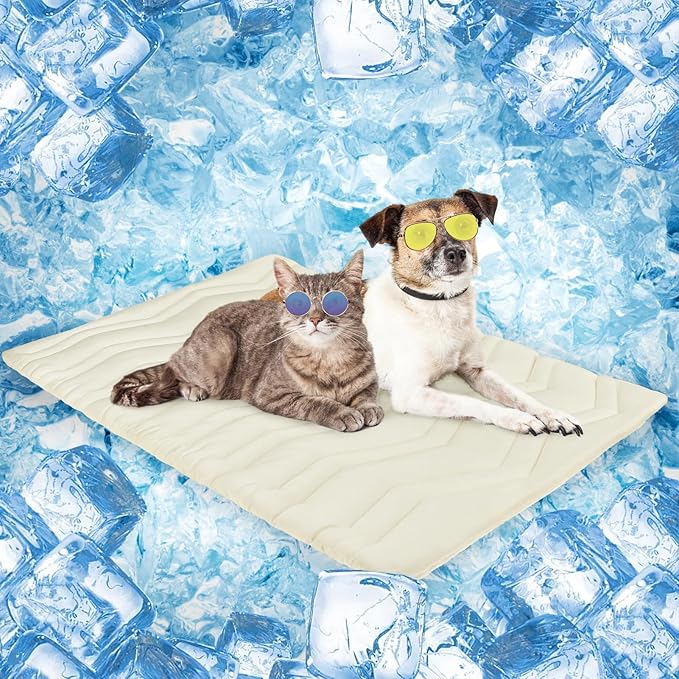 SCENEREAL Dog Cooling Mat for Crate, Thicken Self-Cooling Dog Pad Reversible (Cool & Warm), 36"x23" Pet Cool Bed for M Large XL Dogs,Kennel Sofa Mats Machine Washable, Durable Non-Toxic Gel, Outdoor