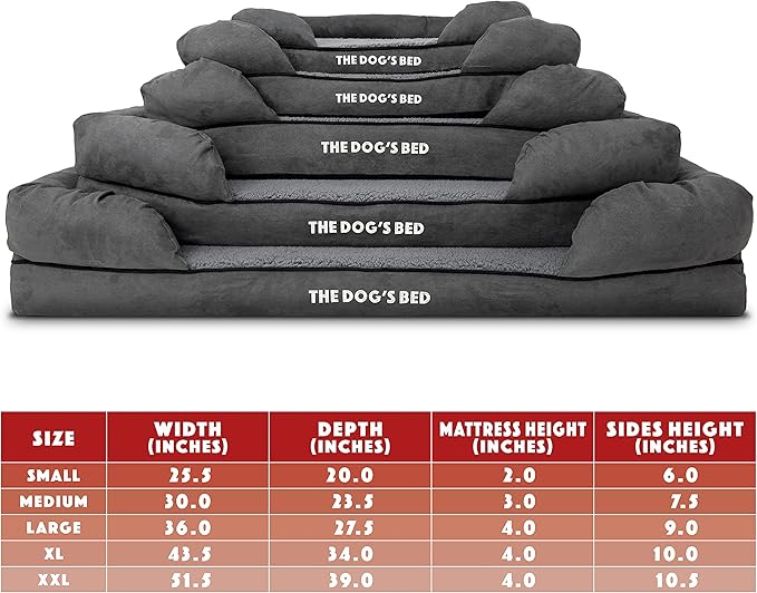 The Dog's Bed Replacement Outer Cover ONLY (Outer Cover ONLY - NO Bed, NO Waterproof Inner) for The Dog's Bed, Washable Plush Fabric, Medium (Grey Plush)