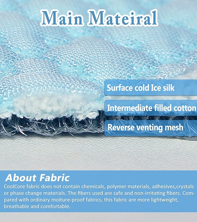 SOMOYA Dogs Cooling Mat Pet Cool Pads Blanket Sleeping Kennel Mat,Washable Ice Silk Sleep Mat Pad Breathable for Large Dogs Cats Large