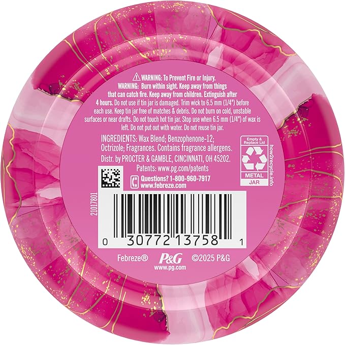 Febreze Scented Candle, Romance & Desire Scent, 11 oz 4 Wick Candle, Single Pack