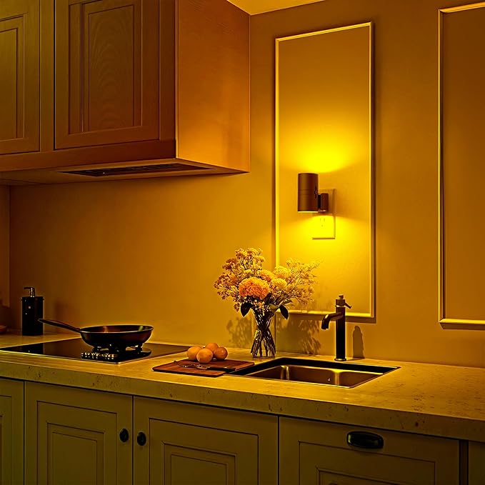 Briignite Night Lights Plug into Wall, 1 Pack 11-Color Changing Night Light with 1 Remote Control, 3000K+6000K+RGB LED Nightlight for Kids with Light Sensor, 0-100 LM Adjustable for Bedroom, Stairway