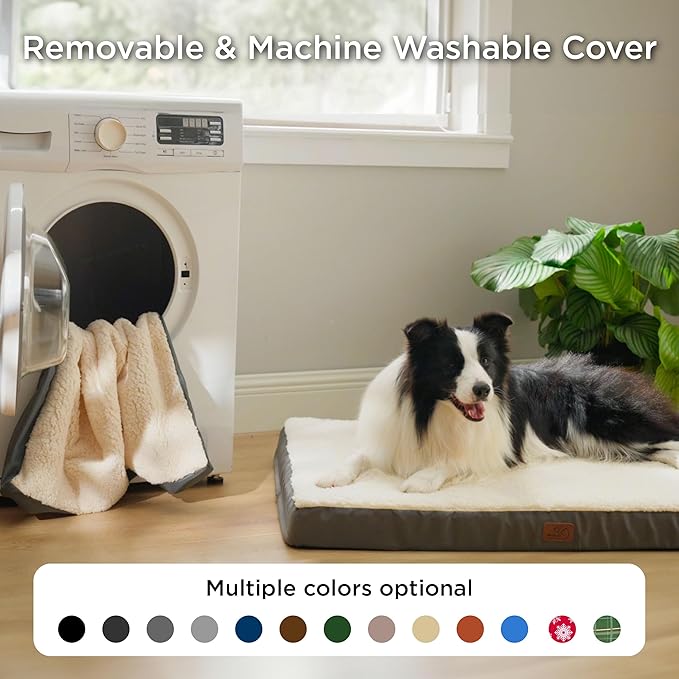 Bedsure Giant Dog Bed for Jumbo Dogs - 54" x 44" Flat Pet Beds with Removable Washable Cover, Orthopedic Egg Crate Foam Mat for Pet Up to 150 lbs, Not for Crate