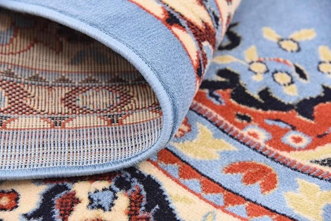 Unique Loom Reza Collection Traditional Persian Style Area Rug, 9 x 12 ft, Light Blue/Ivory