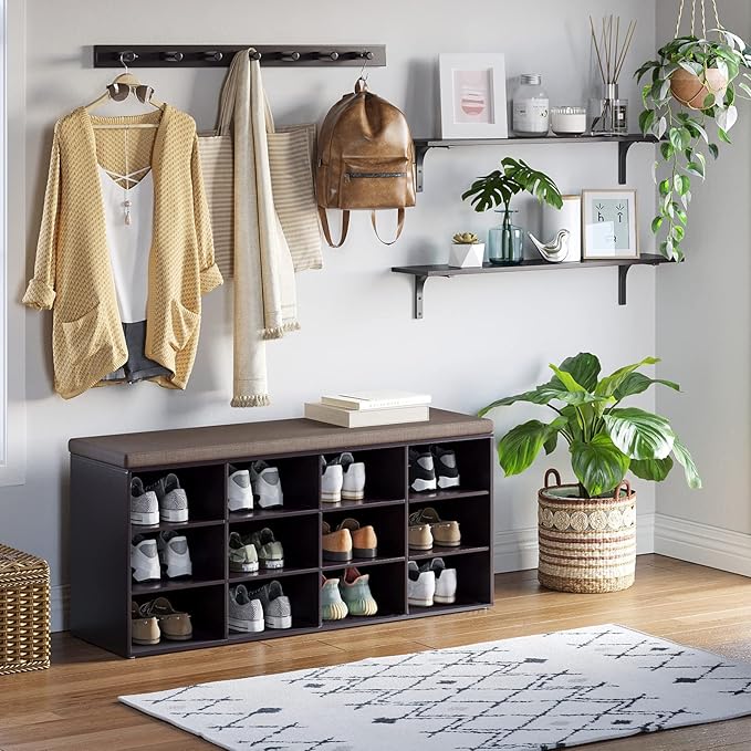 DINZI LVJ Long Wall Shelves, 39.4Inch Wall Mounted Shelves Set of 2, Extra Large Floating Storage Ledges with Sturdy Metal Brackets for Living Room, Bathroom, Bedroom, Kitchen, Espresso