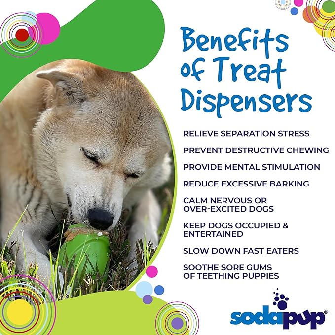SodaPup Gnome – Durable Dog Treat Dispenser & Chew Toy Made in USA from Non-Toxic, Pet Safe, Food Safe Rubber Material for Mental Stimulation, Problem Chewing, Calming Nerves, & More