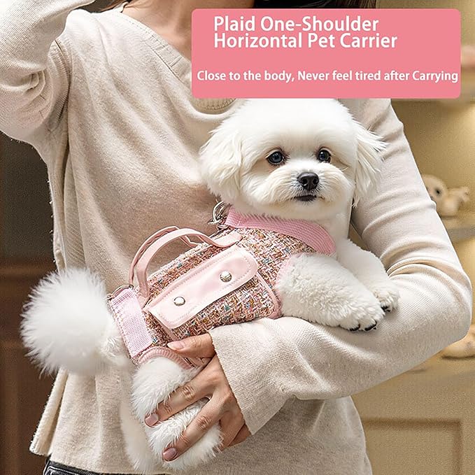 Dog Lift Harness Backpack,3 in 1 Convertible Pet Carrier for Dogs/Cats,Horizontal Design Dog Carrier with Adjustable Back Straps,Dog Harness and Leash Set,Adjustable Sling, Shoulder Bag M