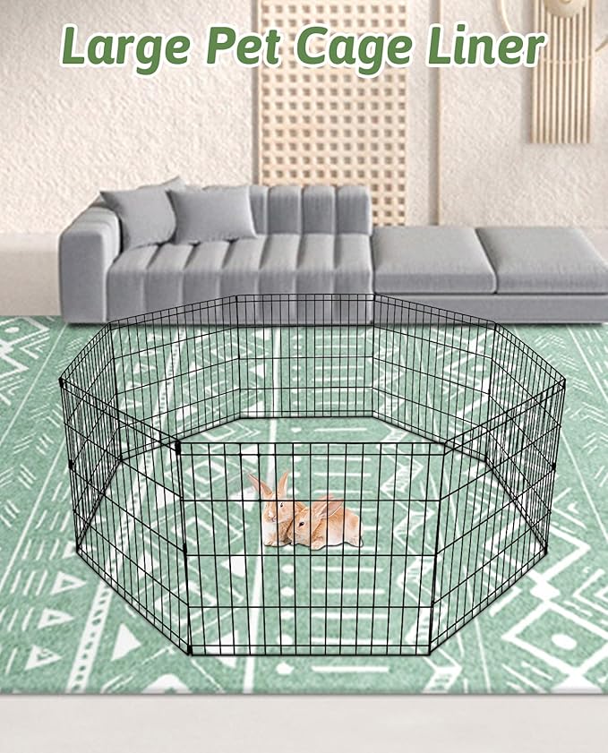 BNOSDM 79" X 55" Washable Bunny Cage Liners Large Rug for Rabbits Large Non Slip Pad for Bunnies Resuable Rabbit Cushion for Chinchillas Cats Guinea Pigs Ferrets Dogs
