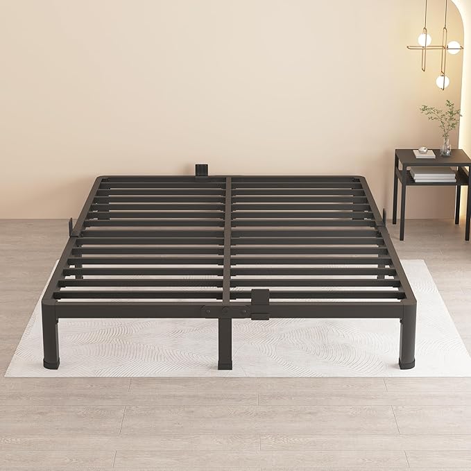 MAF 7 Inch King Metal Platform Bed Frame with Round Corner Legs, 3000 LBS Heavy Duty Steel Slats Support, Noise Free, No Box Spring Needed, Easy Assembly