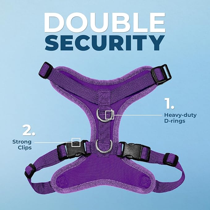 Voyager Step-in Pet Harness - All Weather Mesh, Adjustable Step in Harness for Cats and Dogs by Best Pet Supplies - Purple, XS