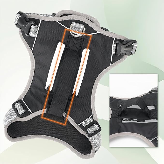 Adjustable Dog Vest Harness, No Pull Vest with Handle, Training for Walking, Running, Medium Size Fits Neck 18-21 Inch and Chest 20-26 Inch, Black, M