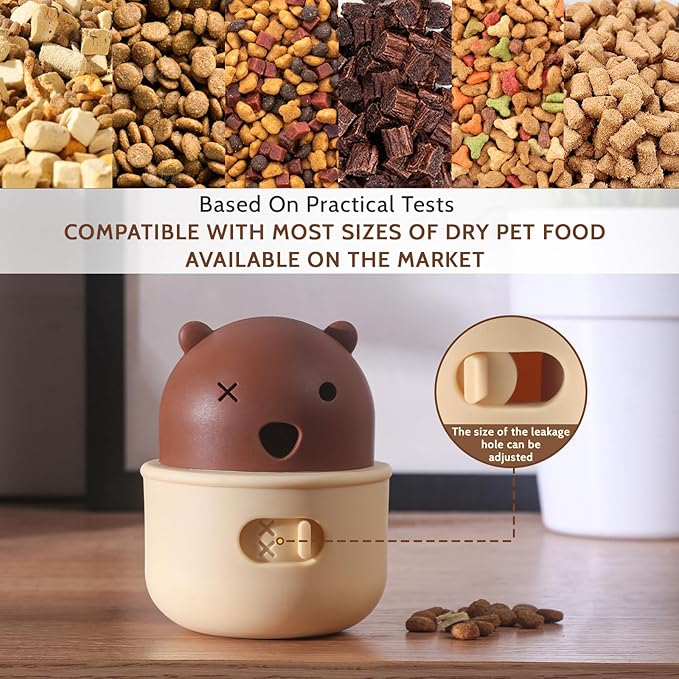 Silicone Dog Slow Feeder Toy - Interactive Puzzle Feeder & Food Dispenser for Small & Large Dogs - Enrichment Toys for Mental Stimulation - Fun Puppy Chew Toys & Cat Treat Dispenser to Keep Pets Busy