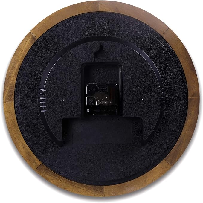 Kesin Wall Clock Wood 14 Inch Silent Wall Clocks Large Decorative Battery Operated Non Ticking Analog Retro Clock for Living Room, Kitchen, Bedroom