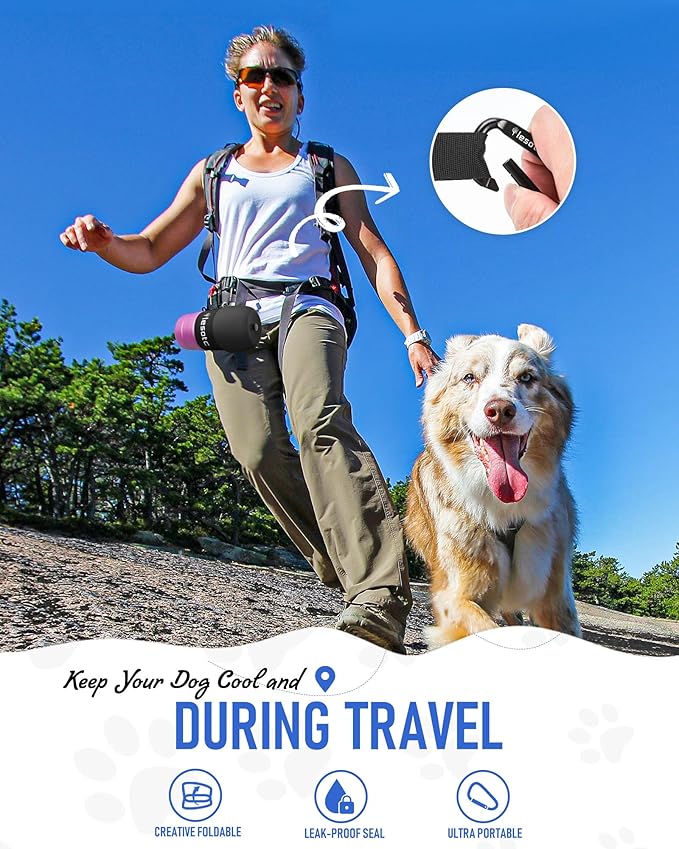 lesotc Dog Water Bottle, Portable Water Dispenser with Travel Water Bowl, Leak Proof Pet Travel Squeeze Bottle, Puppy Essentials Dog Stuff Accessories for Outdoor Walking, Hiking, Camping