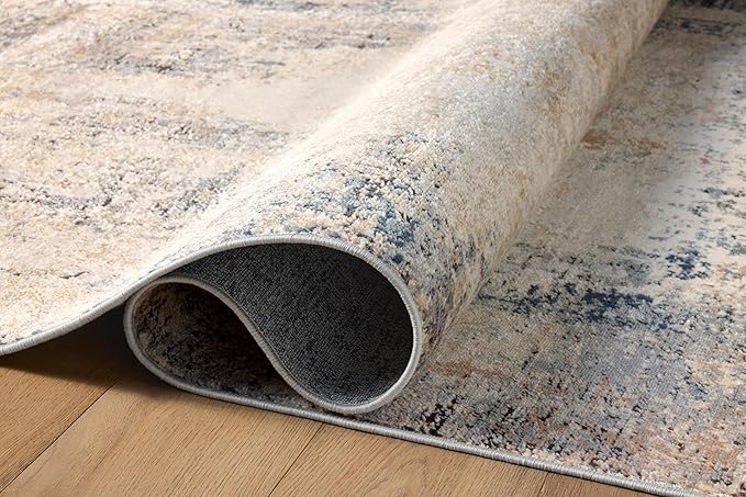 Loloi Teagan Collection TEA-08 Ivory/Mist 2'-8" x 10'-6" Runner Rug, Large, Soft Neutral Rug, High-Traffic for Living Room, Bedroom, Home Office, Dining Area