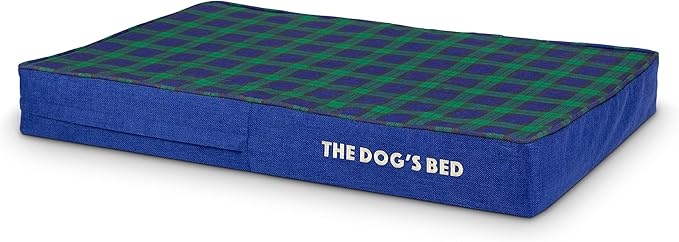 The Dog’s Bed Orthopedic Memory Foam Dog Bed, Medium Black Watch Tartan 34x22, Pain Relief Arthritis, Hip & Elbow Dysplasia, Post Surgery, Lameness, Supportive, Calming, Waterproof Washable Cover