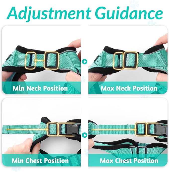 rabbitgoo Cat Harness and Leash for Walking, Escape Proof Soft Adjustable Vest Harnesses for Cats, Easy Control Breathable Reflective Strips Jacket, Emerald, M