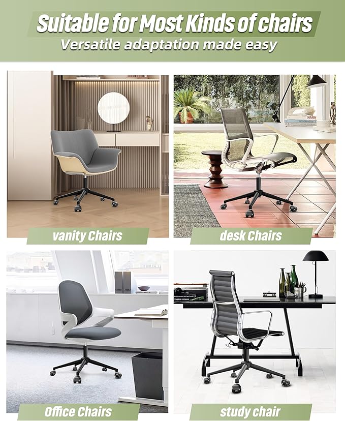 Sytopia 24'' (60 cm) Swivel Chair Base Replacement, Heavy Duty Metal Base (2600 lbs), Fits Most Office Chairs, Compatible with Universal Casters and Gas Cylinders, Matte Black