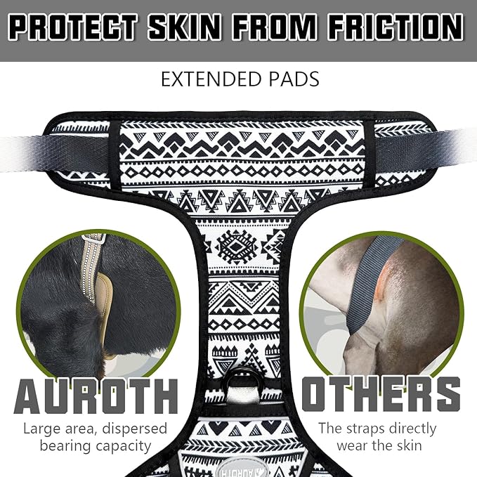 AUROTH Tactical Dog Harness for Large Dogs No Pull Adjustable Pet Harness Reflective K12 Working Training Easy Control Pet Vest Military Service Dog Harnesses