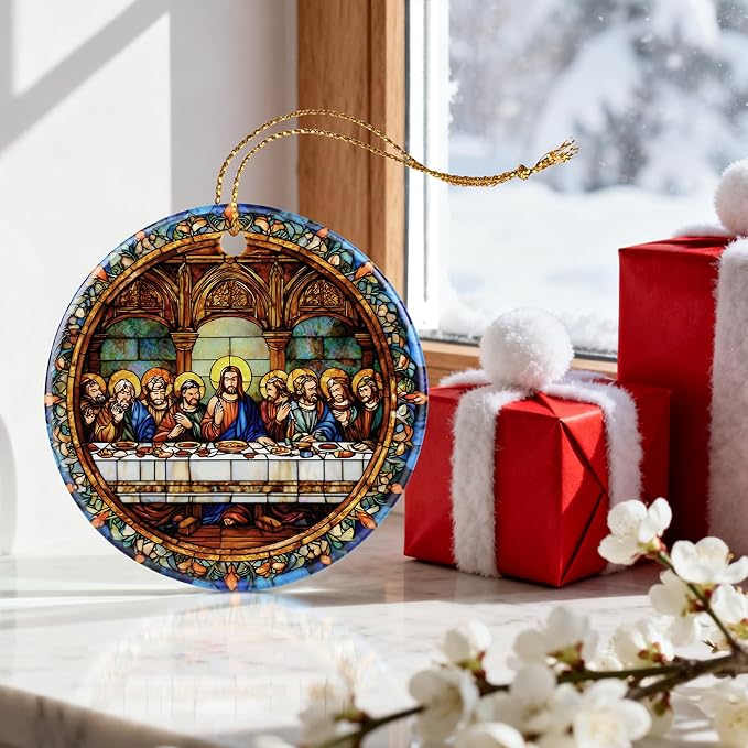 The Last Supper Ornament | Christmas Ornaments, Christmas Tree Decorations, Holiday Hanging Decor, Christian Decor | Religious Gift, Christian Gift | Gifts for Easter, Gifts for Baptism/Confirmation