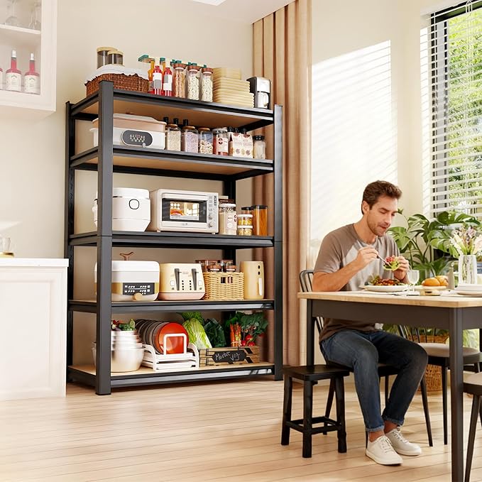 Set of 4 Garage Shelving-2050LBS 5 Tier Storage Shelves,Adjustable Heavy Duty Metal Shelving Unit and Storage Large Rack,Utility Steel Shelf For Shop Warehouse Industrial Pantry Basement 71"x35"x16"