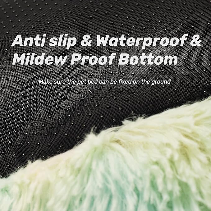 Anti Anxiety Round Fluffy Plush Faux Fur Warm Washable Dog Bed & Cat Bed, Original Bed for Small Medium Large Pets,Used to Relieve Joints and Improve Sleep(20"/24"/27'') (24", White)
