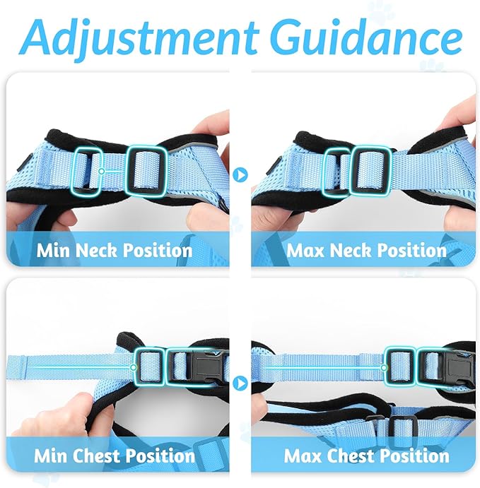 rabbitgoo Cat Harness and Leash for Walking, Escape Proof Soft Adjustable Vest Harnesses for Cats, Easy Control Breathable Reflective Strips Jacket, Light Blue, XXS