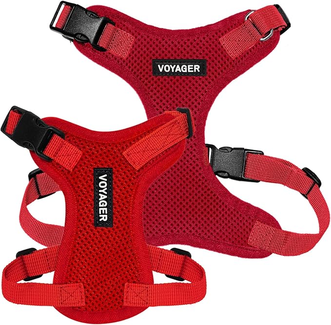 Voyager Step-in Pet Harness - All Weather Mesh, Adjustable Step in Harness for Cats and Dogs by Best Pet Supplies - Red, L