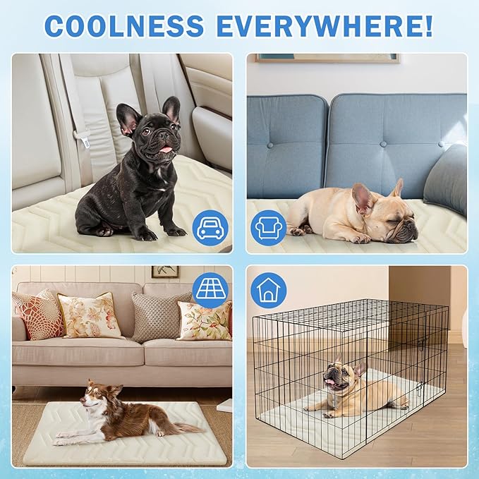 SCENEREAL Dog Cooling Mat for Crate, Thicken Self-Cooling Dog Pad Reversible (Cool & Warm), 36"x23" Pet Cool Bed for M Large XL Dogs,Kennel Sofa Mats Machine Washable, Durable Non-Toxic Gel, Outdoor