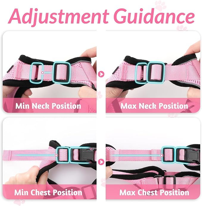 rabbitgoo Cat Harness and Leash for Walking, Escape Proof Soft Adjustable Vest Harnesses for Cats, Easy Control Breathable Reflective Strips Jacket, Pink, S