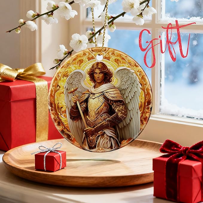 Archangel Michael Ornament for Christmas Tree, Warrior Angel Decor, Christmas Ornaments | Christian Religious Gifts, Faithful Gifts, Spiritual Guardian Gifts, Gift Ideas, Giftbox Included