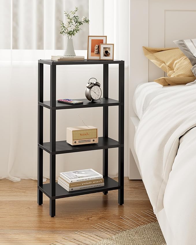 TUTOTAK Small Side Table, Narrow End Table, Skinny Sofa Table, Slim Nightstand, Couch Table, Living Room, Bed Room, Black TB01BK0782